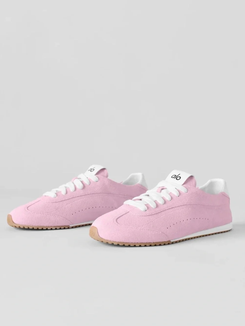 Brand New in Box: ALO Yoga Women's Pink Marshmallow Suede Low-Top Sneakers | 7.5